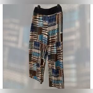 Shely Blue  Wide‎ Leg Pull On  Pants Size Large
